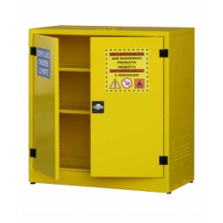 Armadio per liquidi infiammabili con 2 ante cieche + 2 ripiani + 1 vasca di fondo (lt.27) 