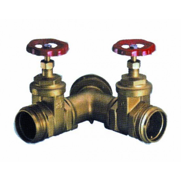 Divisore con saracinesche a due vie uni 45 fg n.2 sbocchi uni 25 m