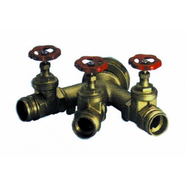Divisore con saracinesche a tre vie uni 70 fg n.3 sbocchi uni 45 m