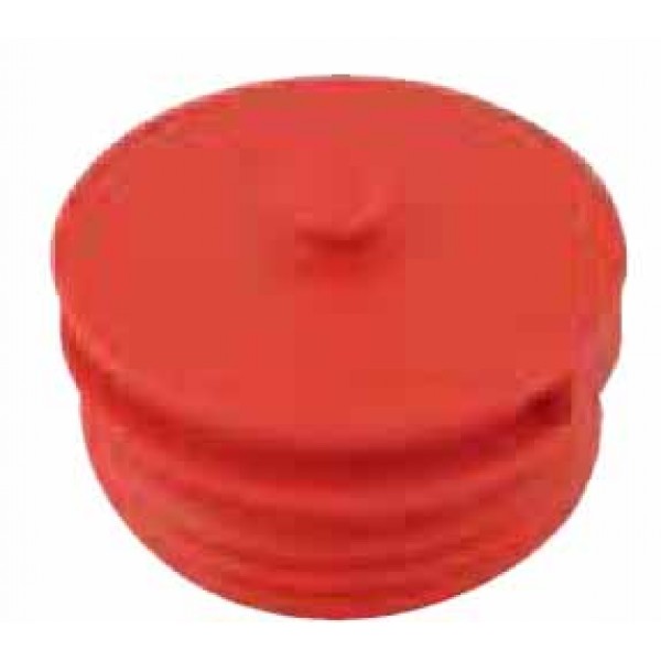 Tappo in polipropilene attacco filettato maschio verniciato rosso ral 3000 per gruppo attacco uni 10779