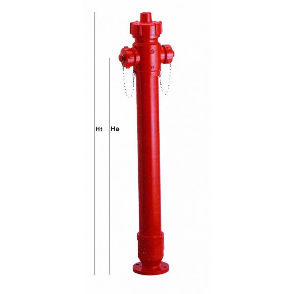 Idrante soprasuolo dn  80 con 2 sbocchi uni 70 monotubo a norma uni 14384