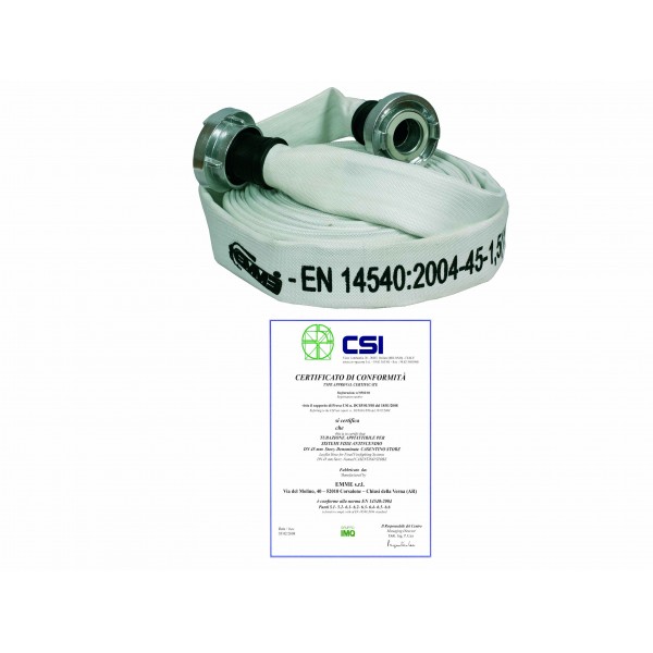 Manichetta uni 45 bianca mt 20 raccordi storz