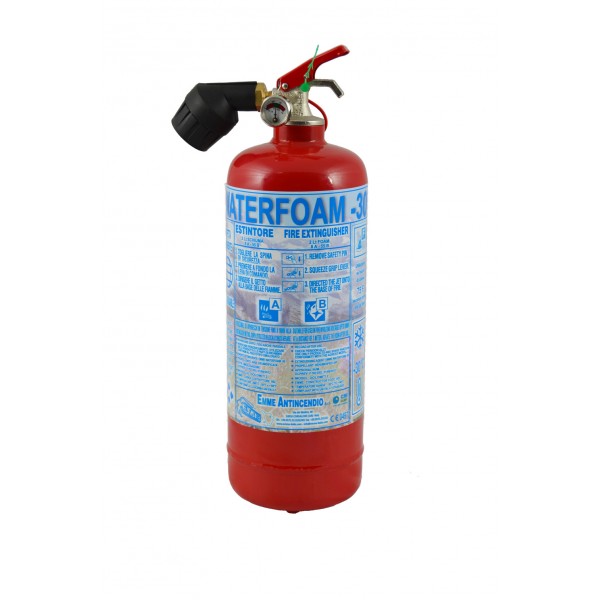 Estintore lt. 2 schiuma 8A-55B-40F con bombola plastificata internamente Estintore lt. 2 schiuma 8A-55B-40F con bombola plastificata internamente