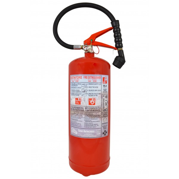 Estintore lt. 6 schiuma 34A-233B-75F con bombola plastificata internamente Estintore lt. 6 schiuma 34A-233B-75F con bombola plastificata internamente