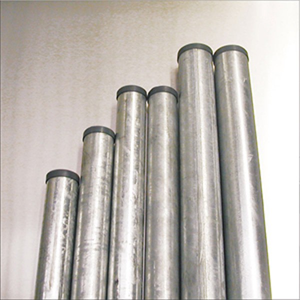 Palo tubolare ferro zincato diametro 60 mm h 2,50 m completo di tappo