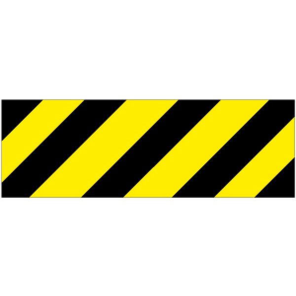 Pellicola autoadesiva rifrangente strisce giallo/nero des.mm 450x150
