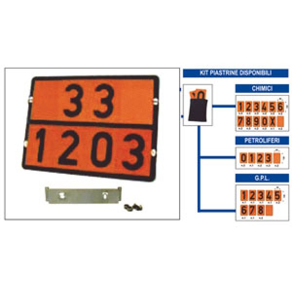 Pannello adr acciaio set 10 g.p.l. formato mm 400x300