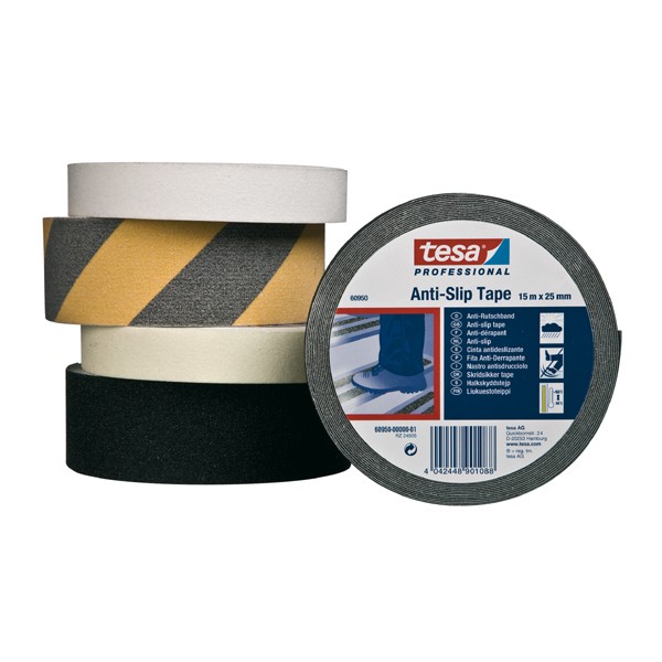 Nastro antiscivolo nero luminescente mis. 15mt x 25mm