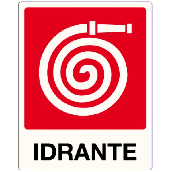 Cartello in alluminio formato mm 120x150 idrante