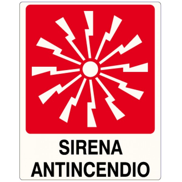 Cartello in alluminio formato mm 400x500 sirena antincendio