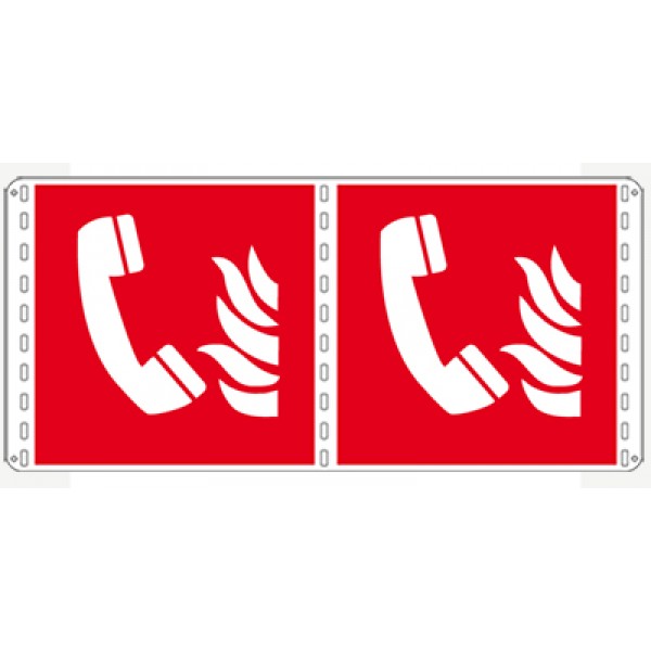 Cartello in alluminio lato mm 250 bifacciale pittogramma telefono emerg. incendio