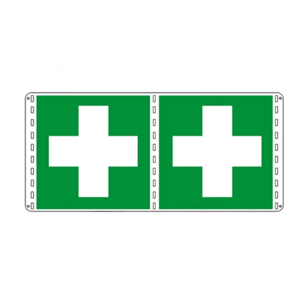 Cartello in alluminio formato mm 160x210 bifacciale cassetta di medicazione