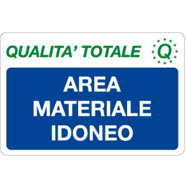 Cartello in alluminio formato mm 300x200 area materiale idoneo