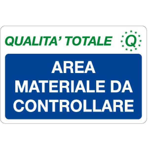Cartello in alluminio formato mm 500x330 area mater da controllare