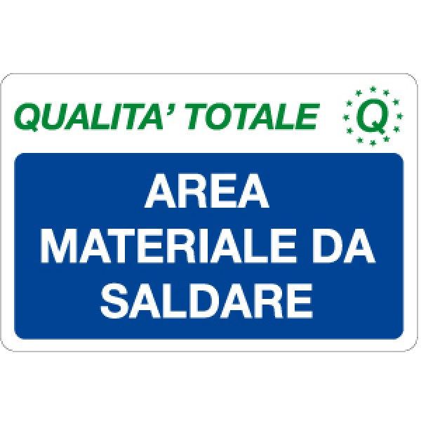 Cartello in alluminio formato mm 500x330 area mater da saldare
