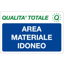 Cartello in alluminio formato mm 500x330 area materiale idoneo