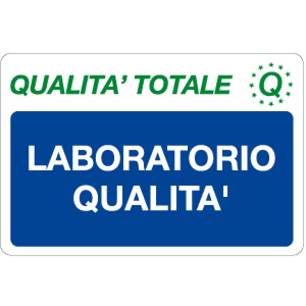 Cartello in alluminio formato mm 500x330 laboratorio qualita'