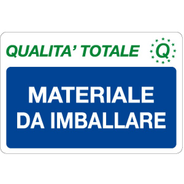 Cartello in alluminio formato mm 500x330 materiale da imballare