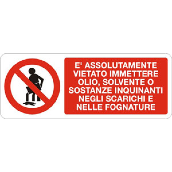 Etichetta autoadesiva formato mm 330x125 ass vietato imm olio solvietato in scar