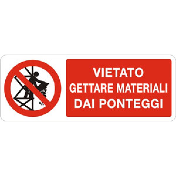 Etichetta autoadesiva formato mm 330x125 vietato gettare mater dai ponteg