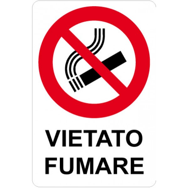 Cartello in alluminio formato mm 200x300 vietato fumare