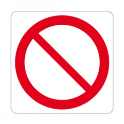Cartello in alluminio lato mm 125 pittogramma divieto generico