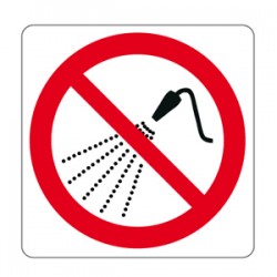 Cartello in alluminio lato mm 250 pittogramma non spruzzare con acqua (p0161475m)