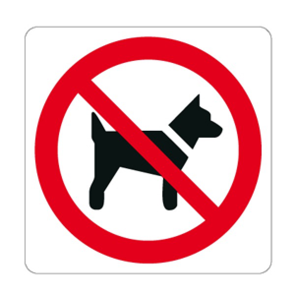 Etichetta autoadesiva lato mm 125 pittogramma vietato introdurre cani
