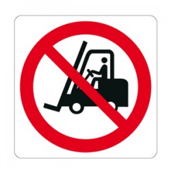 Etichetta autoadesiva lato mm 125 pittogramma vietato transito carrelli