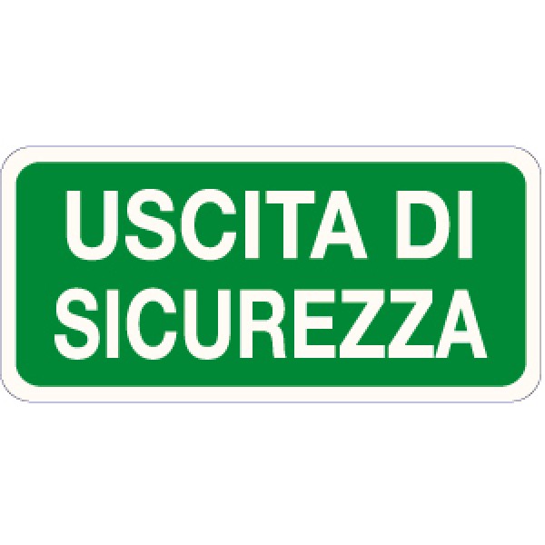 Cartello in alluminio formato mm 500x230 uscita di sicurezza (1732c)