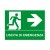 Cartello in alluminio formato mm 250x310 uscita emergenza dx