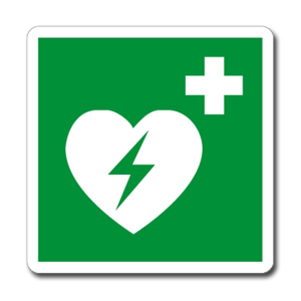 Cartello in alluminio formato mm 400x500 defibrillatore