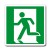Cartello in alluminio lato mm 120 pittogramma percorso vs uscita emergenza sx