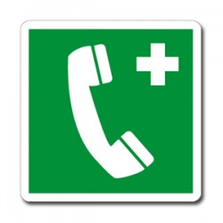 Cartello in alluminio lato mm 400 pittogramma telefono di emergenza