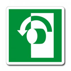Etichetta autoadesiva lato mm 120 pittogramma gir man sens antiorario