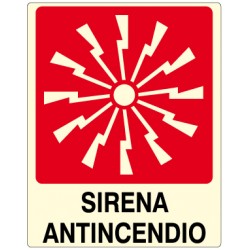 Etichetta autoadesiva formato mm 120x150 luminescente sirena antincendio