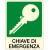 Cartello in alluminio formato mm 250x310 luminescente chiave di emergenza