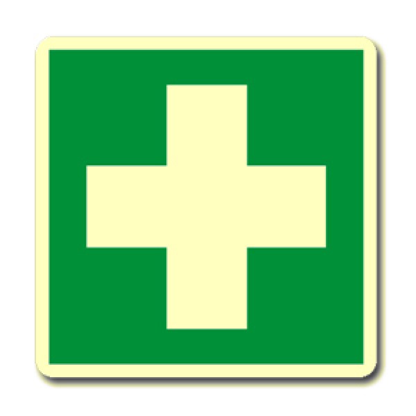 Cartello in alluminio formato mm 250x310 luminescente pronto soccorso