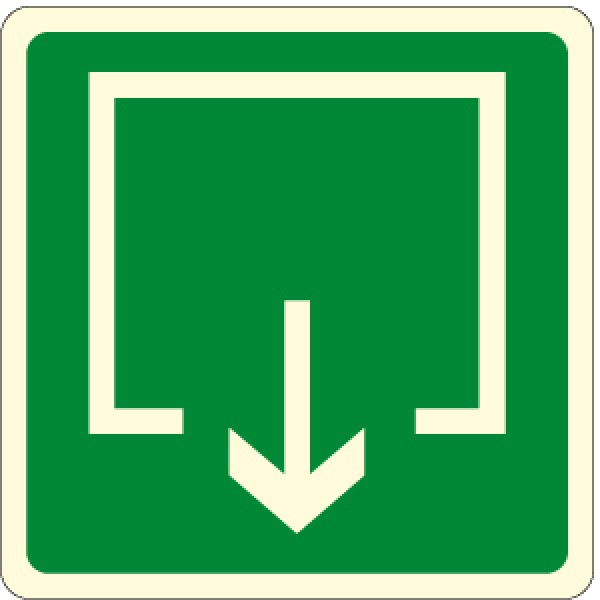 Cartello in alluminio lato mm 160 luminescente pittogramma uscita