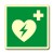Etichetta autoadesiva lato mm 120 luminescente pittogramma defibrillatore emergenza