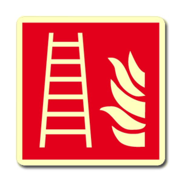 Cartello in alluminio lato mm 250luminescente pittogramma scala antincendio