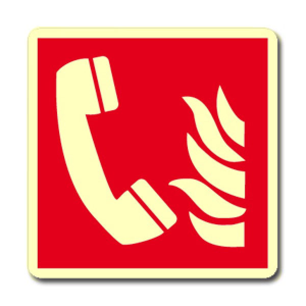 Cartello in alluminio lato mm 400 luminescente pittogramma telefono em incendio