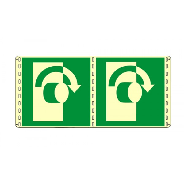 Cartello in alluminio formato mm 160x210 luminescente bifacciale per aprire girare senso orario Cartello in alluminio formato mm 160x210 luminescente bifacciale per aprire girare senso orario