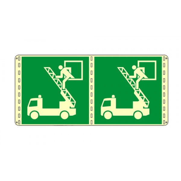 Cartello in alluminio formato mm 250x310 luminescente bifacciale finestra di salvataggio