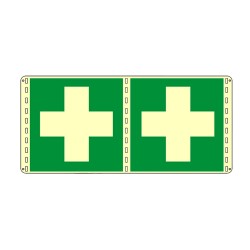 Cartello in alluminio formato mm 250x310 luminescente bifacciale pronto soccorso