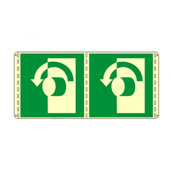 Cartello in alluminio lato mm 120 luminescente bifacciale pittogramma girare man senso antiorar