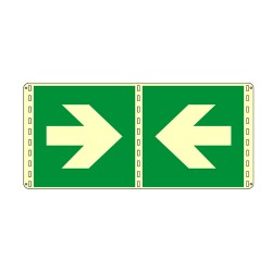 Cartello in alluminio lato mm 160 luminescente bifacciale pittogramma freccia 90° sinistra