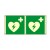 Cartello in alluminio lato mm 250 luminescente bifacciale pittogramma defibrillatore emergenza