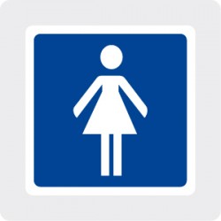 Cartello in alluminio formato mm 150 pittogramma toilette donna (2102e)