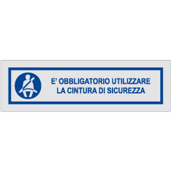 Cartello in alluminio formato mm 210x52,5 obbligatoria uso cintura sicurezza (2195b) Cartello in alluminio formato mm 210x52,5 obbligatoria uso cintura sicurezza (2195b)